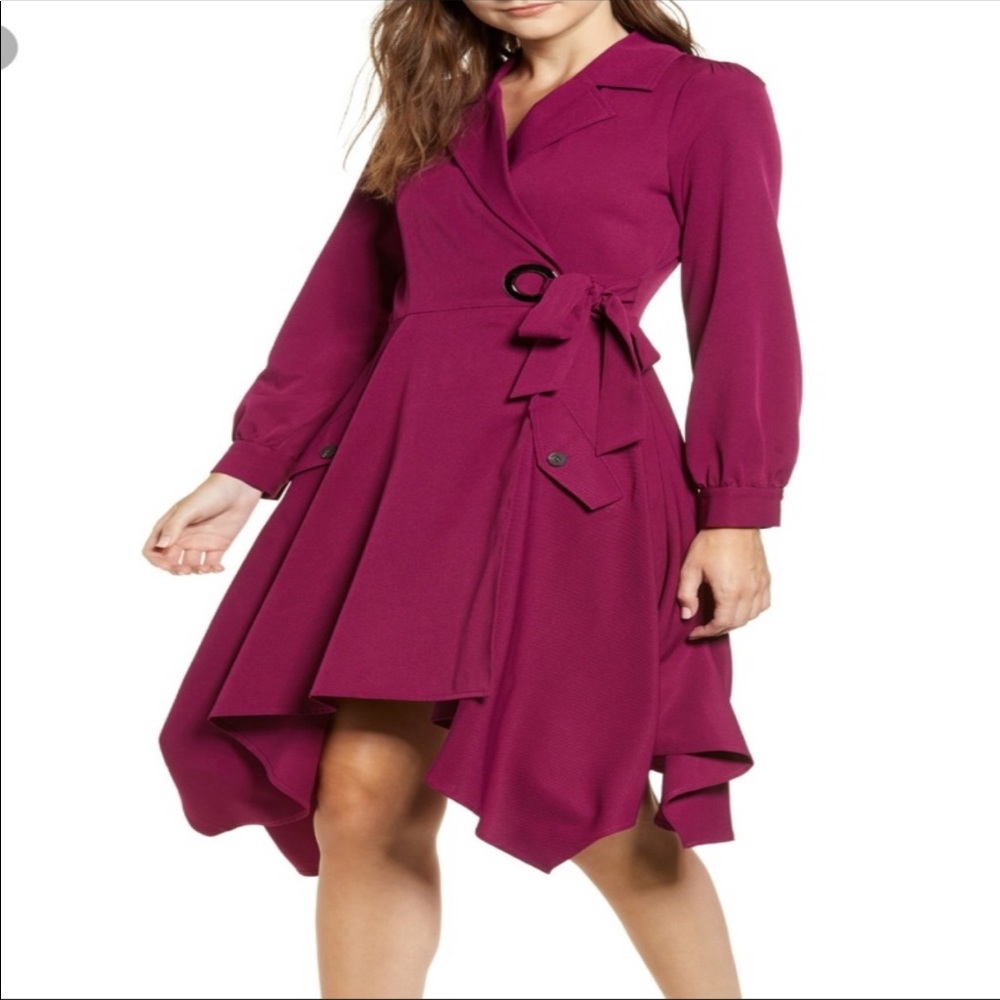 Chrisselle Lim Wren trench dress medium magenta
